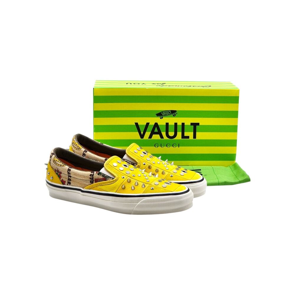 Gucci x Vans Vault OG Classic Checkered Studded Slip-On Sneakers US 10 - NWB